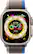 Angle. Apple - Apple Watch Ultra (GPS + Cellular) 49mm Titanium Case with Blue/Gray Trail Loop - S/M - Titanium.