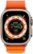 Angle Zoom. Apple Watch Ultra (GPS + Cellular) 49mm Titanium Case with Orange Alpine Loop - Medium - Titanium.