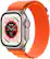 Front. Apple - Apple Watch Ultra (GPS + Cellular) 49mm Titanium Case with Orange Alpine Loop - Large - Titanium.