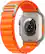 Left. Apple - Apple Watch Ultra (GPS + Cellular) 49mm Titanium Case with Orange Alpine Loop - Large - Titanium.