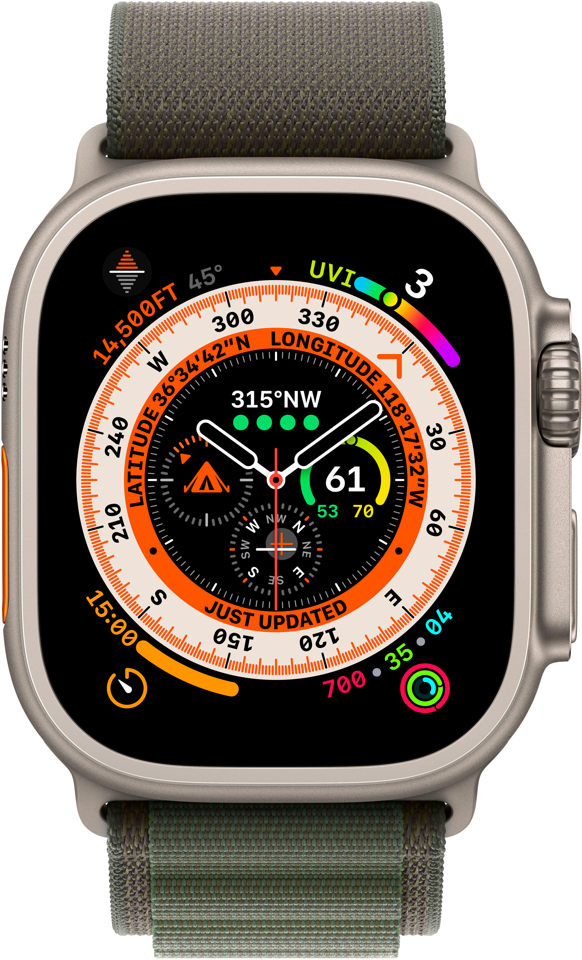 Buy Titanium Titanium - + Watch Loop (GPS Cellular) MQEW3LL/A Alpine Green 49mm Apple Best Ultra Case Medium with