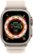 Angle Zoom. Apple Watch Ultra (GPS + Cellular) 49mm Titanium Case with Starlight Alpine Loop - Large - Titanium.