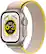 Front. Apple - Apple Watch Ultra (GPS + Cellular) 49mm Titanium Case with Yellow/Beige Trail Loop - M/L - Titanium.