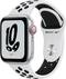Apple Watch Nike SE (1st Generation GPS + Cellular) 40mm Silver Aluminum Case with Platinum/Black Nike Sport Band-Front_Standard