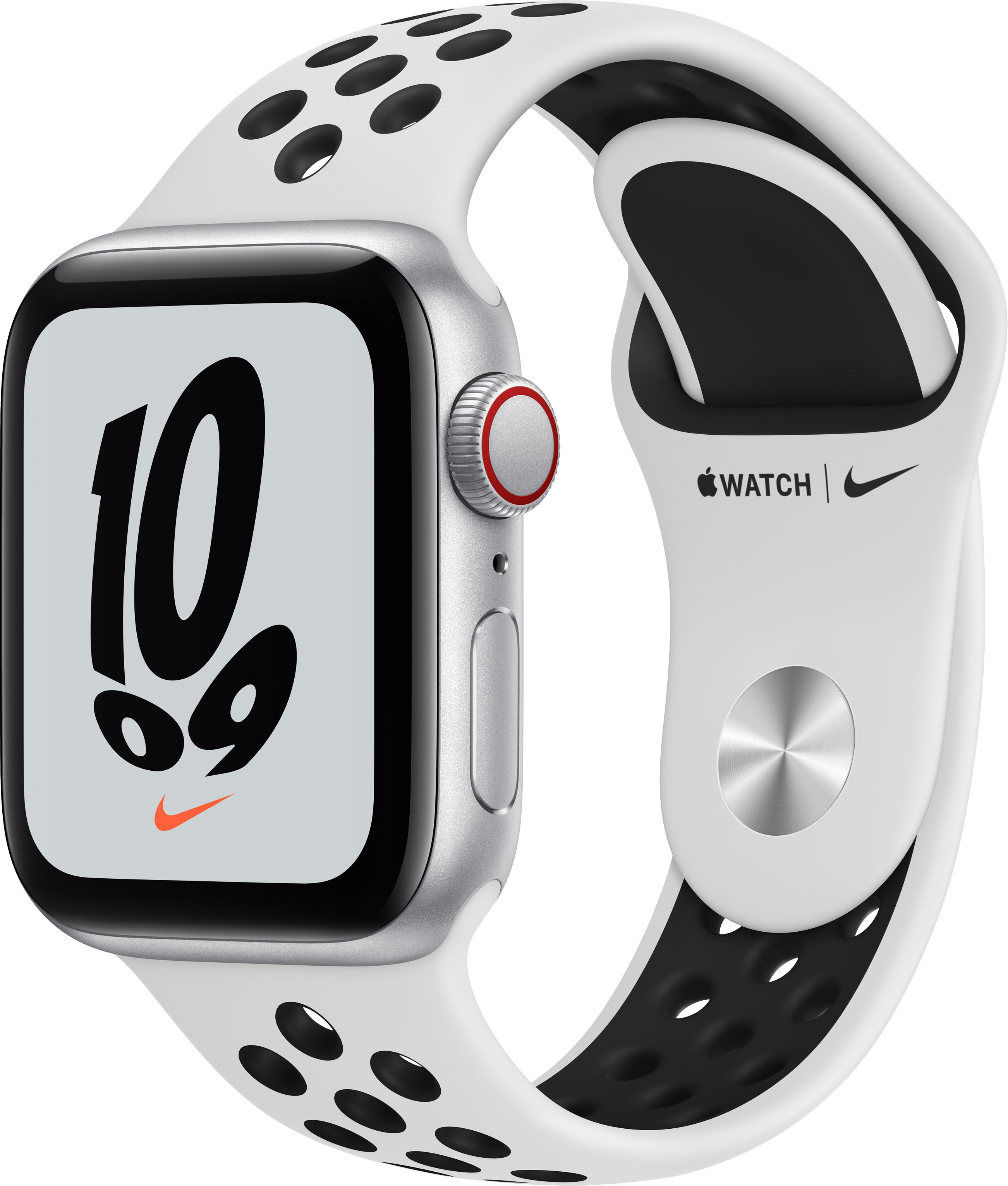 Best Buy: Apple Watch Nike SE (1st Generation GPS + Cellular) 40mm Silver  Aluminum Case with Platinum/Black Nike Sport Band MKQT3LL/A