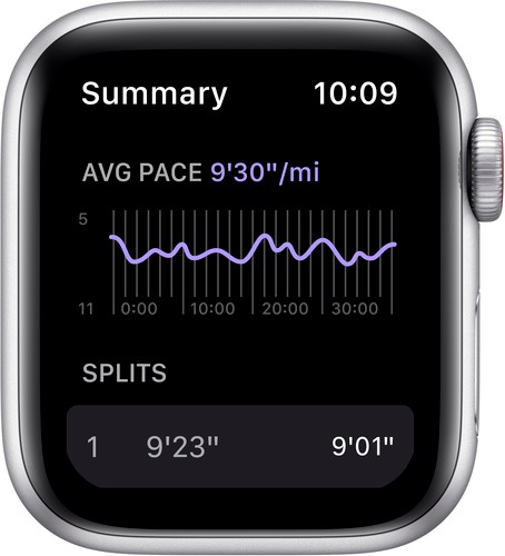 Apple Watch Nike SE (GPS + Cellular) 40mm Silver Aluminum Case with Platinum/Black Nike Sport Band - Silver