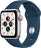 Apple Watch SE (1st Generation GPS + Cellular) 40mm Silver Aluminum Case with Abyss Blue Sport Band-Front_Standard