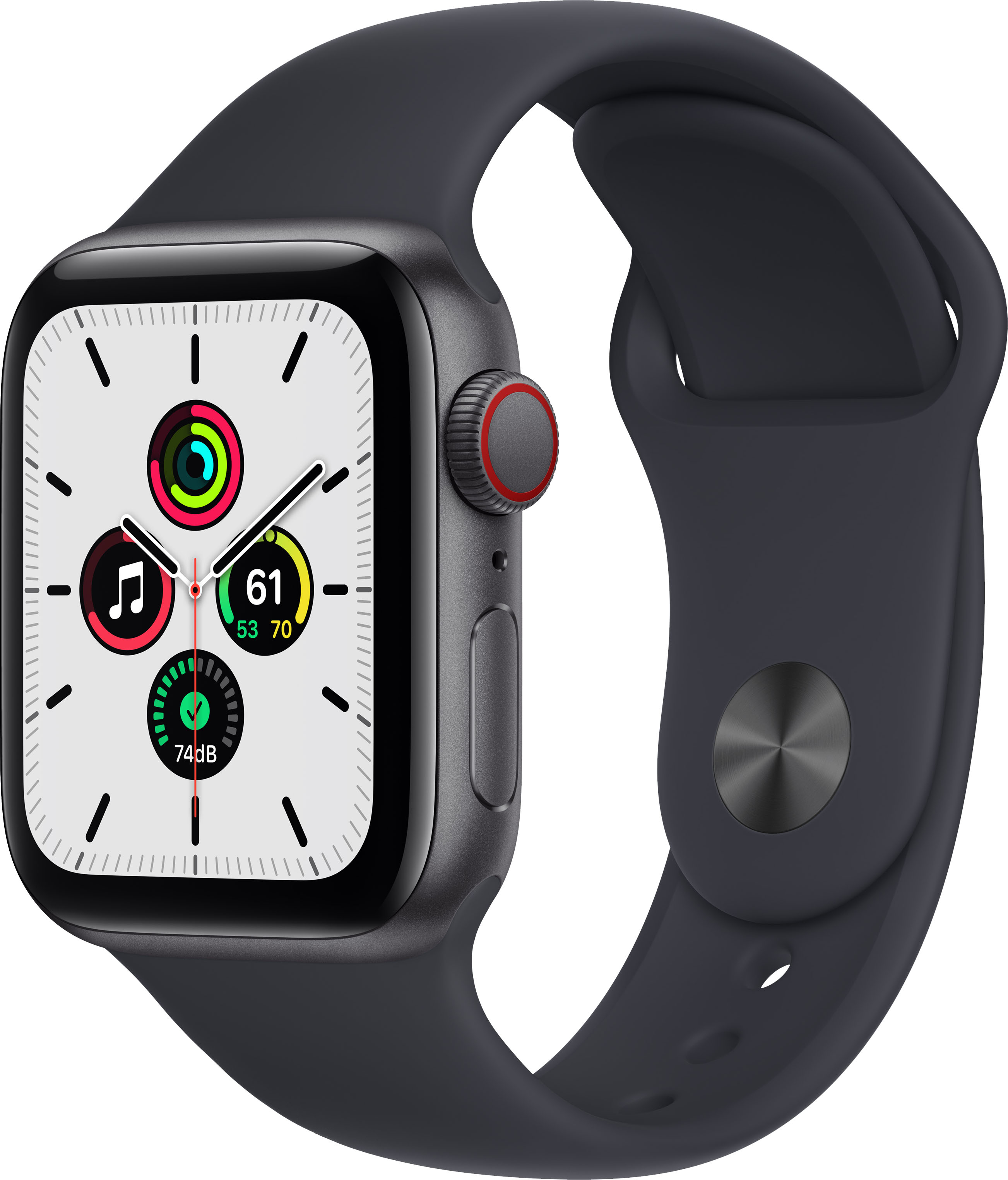 Apple Watch SE (GPS + Cellular) 40mm Space Gray Aluminum Case with Midnight  Sport Band - Space Gray
