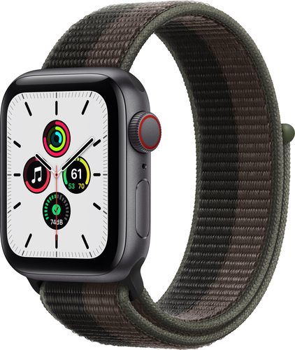 Apple Watch SE (GPS + Cellular) 40mm Space Gray Aluminum Case with Tornado/Gray Sport Loop - Space Gray