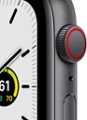 Alt View Zoom 11. Apple Watch SE (GPS + Cellular) 44mm Space Gray Aluminum Case with Midnight Sport Band - Space Gray.