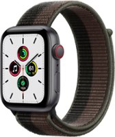 Apple Watch SE 1st Generation (GPS + Cellular) 44mm Aluminum Case with Tornado/Gray Sport Loop - Space Gray - Front_Zoom