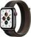 Front. Apple - Apple Watch SE (1st Generation GPS + Cellular) 44mm Space Gray Aluminum Case with Tornado/Gray Sport Loop.