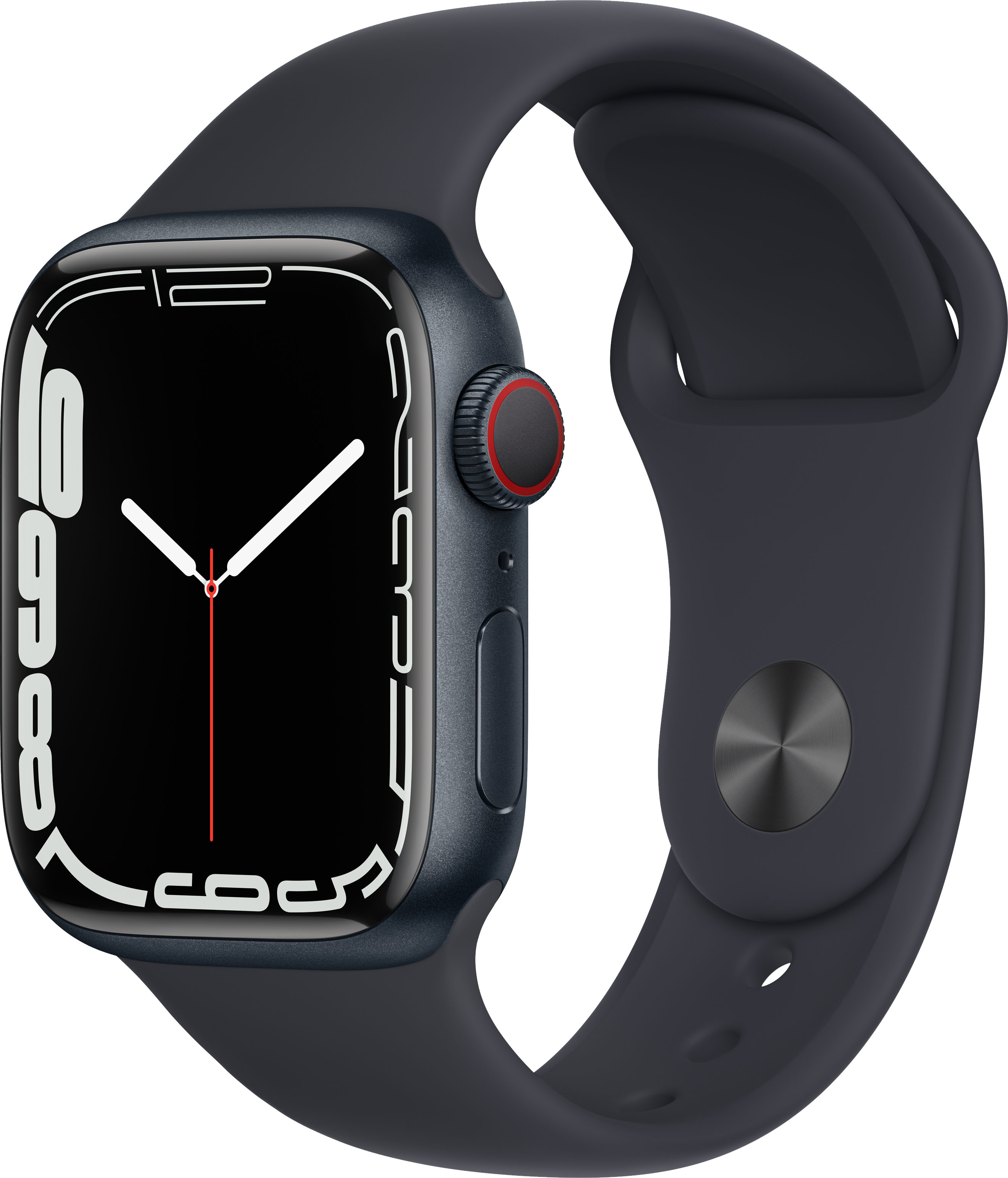 Apple Watch Series 7 (GPS + Cellular) 41mm Midnight Aluminum Case with Midnight Sport Band Midnight MKH73LL/A - Best Buy