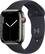 Front. Apple - Apple Watch Series 7 (GPS + Cellular) 45mm Graphite Stainless Steel with Midnight Sport Band - Black.