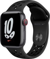 Apple Watch Nike SE (GPS + Cellular) 40mm Space Gray Aluminum Case with Anthracite/Black Nike Sport Band - Space Gray (AT&T) - Front_Zoom