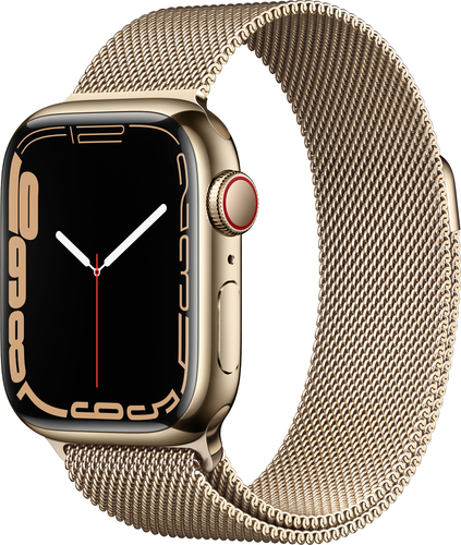 Apple Watch Series 7 (GPS + Cellular) 41mm Gold Stainless Steel Case with Gold Milanese Loop - Gold (AT&T)