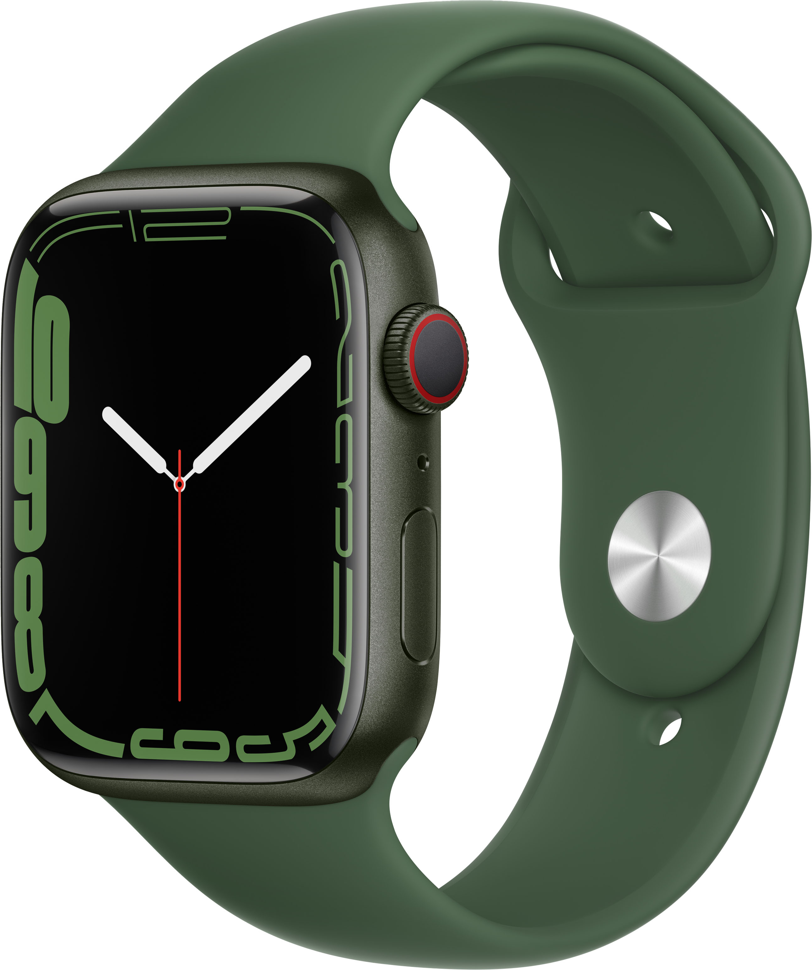 Apple Watch Series 7 Gps Cellular 45mm Green Aluminum Case With Clover Sport Band Green Att Mkj93lla - Best Buy