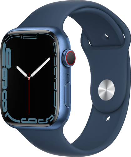 Apple Watch Series 7 (GPS + Cellular) 45mm Blue Aluminum Case with Abyss Blue Sport Band - Blue (AT&T)
