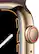 Alt View 12. Apple - Apple Watch Series 7 (GPS + Cellular) 45mm Gold Stainless Steel Case with Dark Cherry Sport Band - Gold.