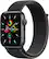 Front. Apple - Apple Watch SE (GPS + Cellular) 44mm Aluminum Case with Charcoal Sport Loop - Space Gray.