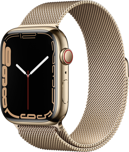 Apple Watch Series 7 (GPS + Cellular) 45mm Gold Stainless Steel Case with Gold Milanese Loop - Gold (AT&T)