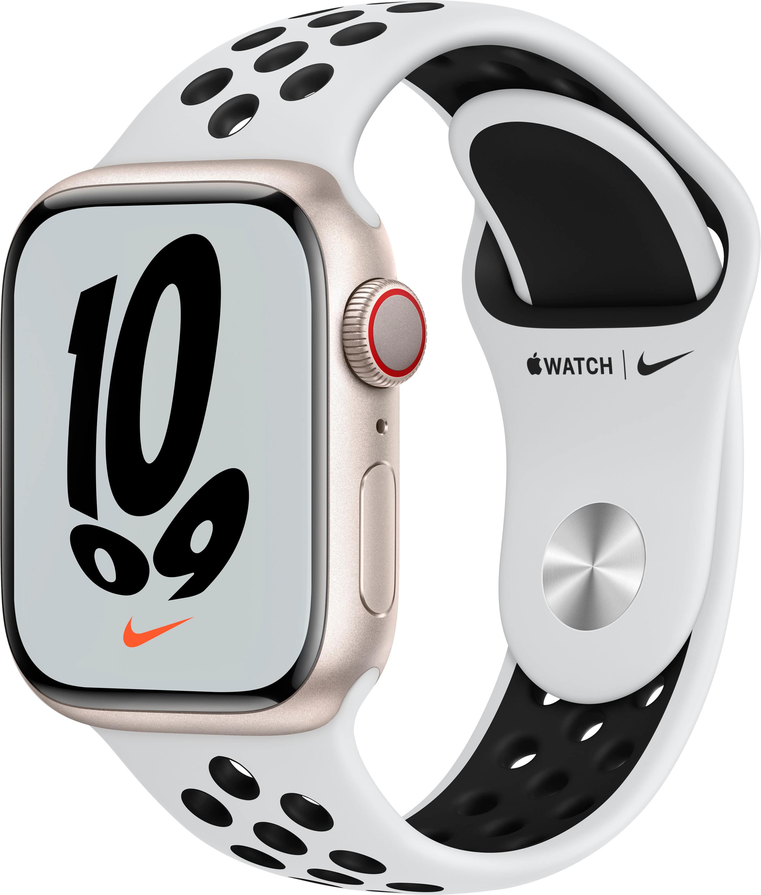 Best Buy: Apple Watch Nike Series 7 (GPS + Cellular) 41mm Aluminum Case  with Pure Platinum/Black Nike Sport Band Starlight (AT&T) 2019 36