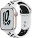 Front. Apple - Apple Watch Nike Series 7 (GPS + Cellular) 41mm Aluminum Case with Pure Platinum/Black Nike Sport Band.