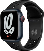 Apple Watch Nike Series 7 (GPS + Cellular) 41mm Midnight Aluminum Case with Anthracite/Black Nike Sport Band - Midnight (AT&T) - Front_Zoom