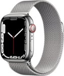 Front Zoom. Apple Watch Series 7 (GPS + Cellular) 41mm Silver Stainless Steel Case with Silver Milanese Loop - Silver (AT&T).