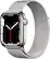 Front. Apple - Apple Watch Series 7 (GPS + Cellular) 41mm Silver Stainless Steel Case with Silver Milanese Loop - Silver.