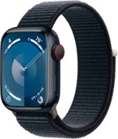 Apple Watch Series 9 (GPS + Cellular) 41mm Midnight Aluminum Case with Midnight Sport Loop - Midnight (AT&T) - Front_Zoom