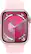 Angle. Apple - Apple Watch Series 9 (GPS + Cellular) 41mm Pink Aluminum Case with Light Pink Sport Band with Blood Oxygen - S/M - Pink.