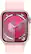 Angle. Apple - Apple Watch Series 9 (GPS + Cellular) 41mm Pink Aluminum Case with Light Pink Sport Loop with Blood Oxygen - Pink.