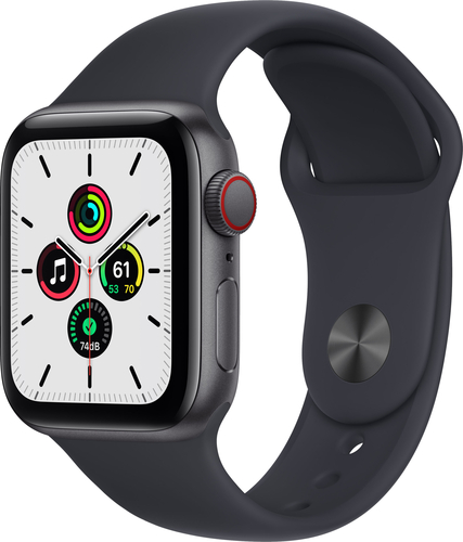 Apple Watch SE (GPS + Cellular) 40mm Space Gray Aluminum Case with Midnight Sport Band - Space Gray (Sprint)