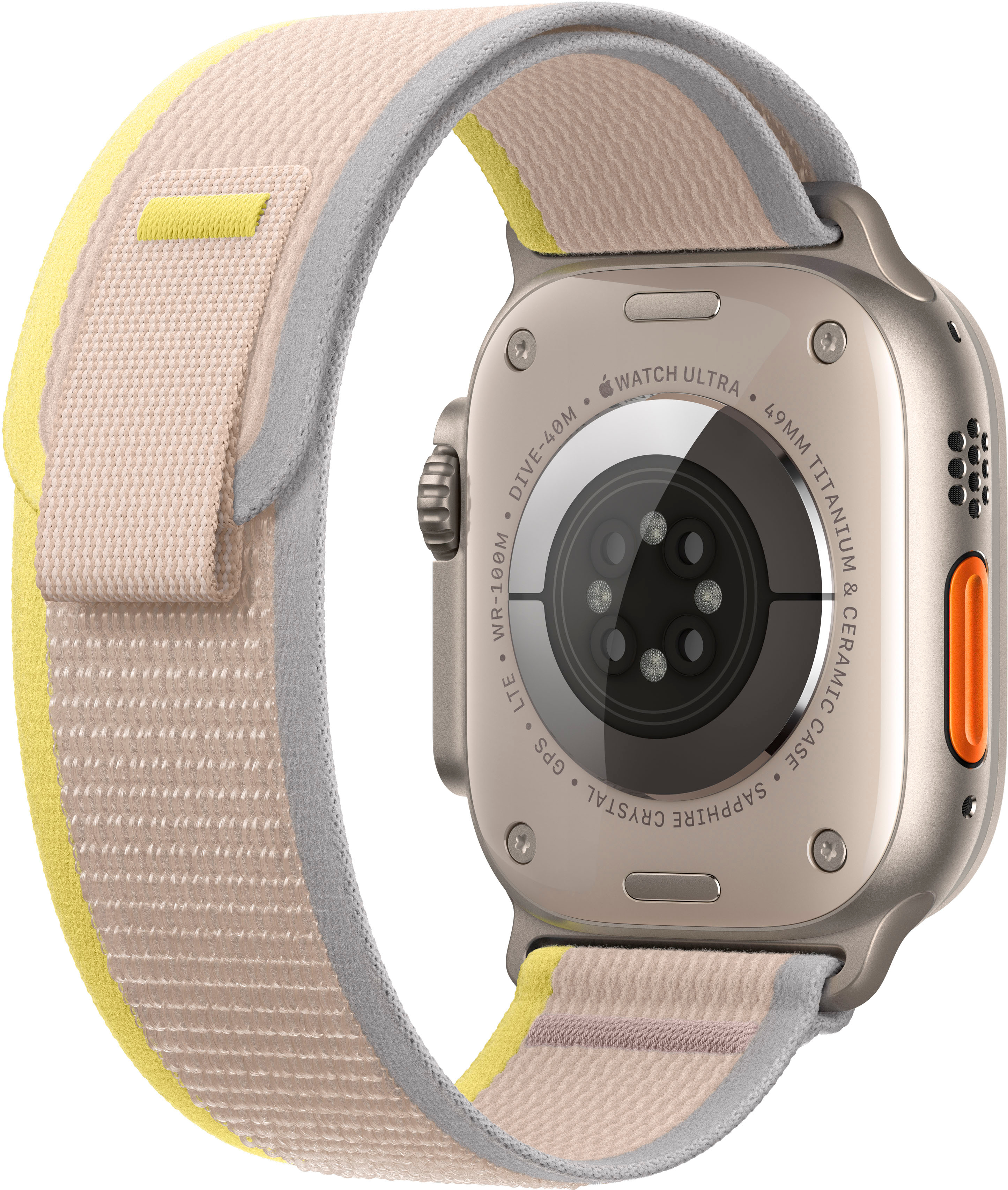 Best Buy: Apple Watch Ultra (GPS + Cellular) 49mm Titanium Case with  Yellow/Beige Trail Loop M/L Titanium (Verizon) MQF23LL/A