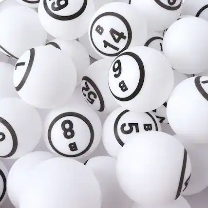 Front. GSE Games & Sports Expert - 1.5" Replacement Bingo Balls of Ping Pong Size for Large Bingo Cage (White Balls - Single Side Printed).