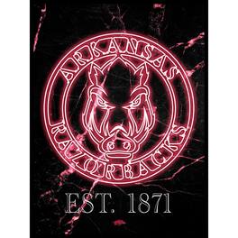 Fan Creations - Arkansas Razorbacks 12'' x 16'' Framed Circle Logo Print - Black