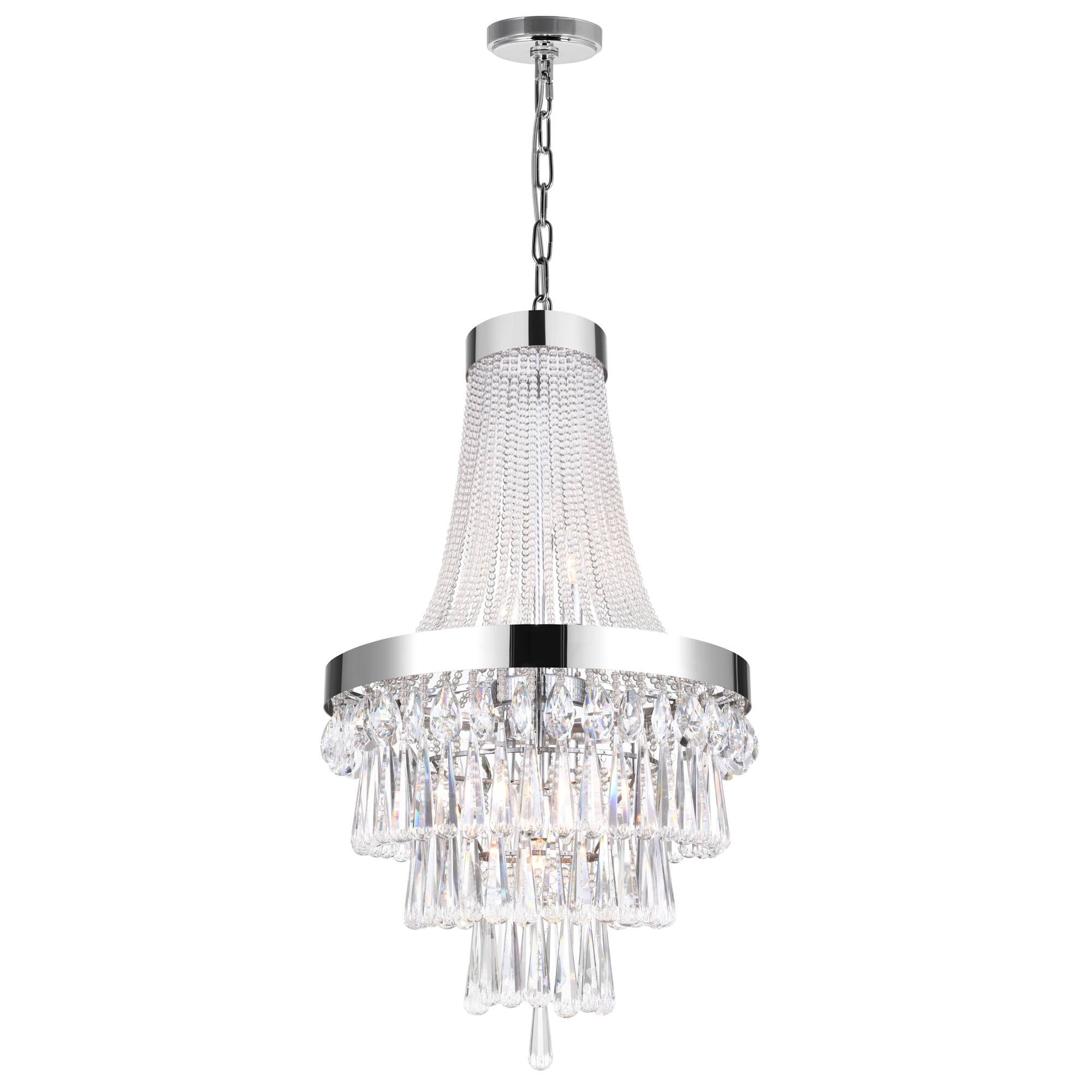 Front. CWI Lighting - Vast 7 Light Chandelier With Chrome Finish - Chrome.