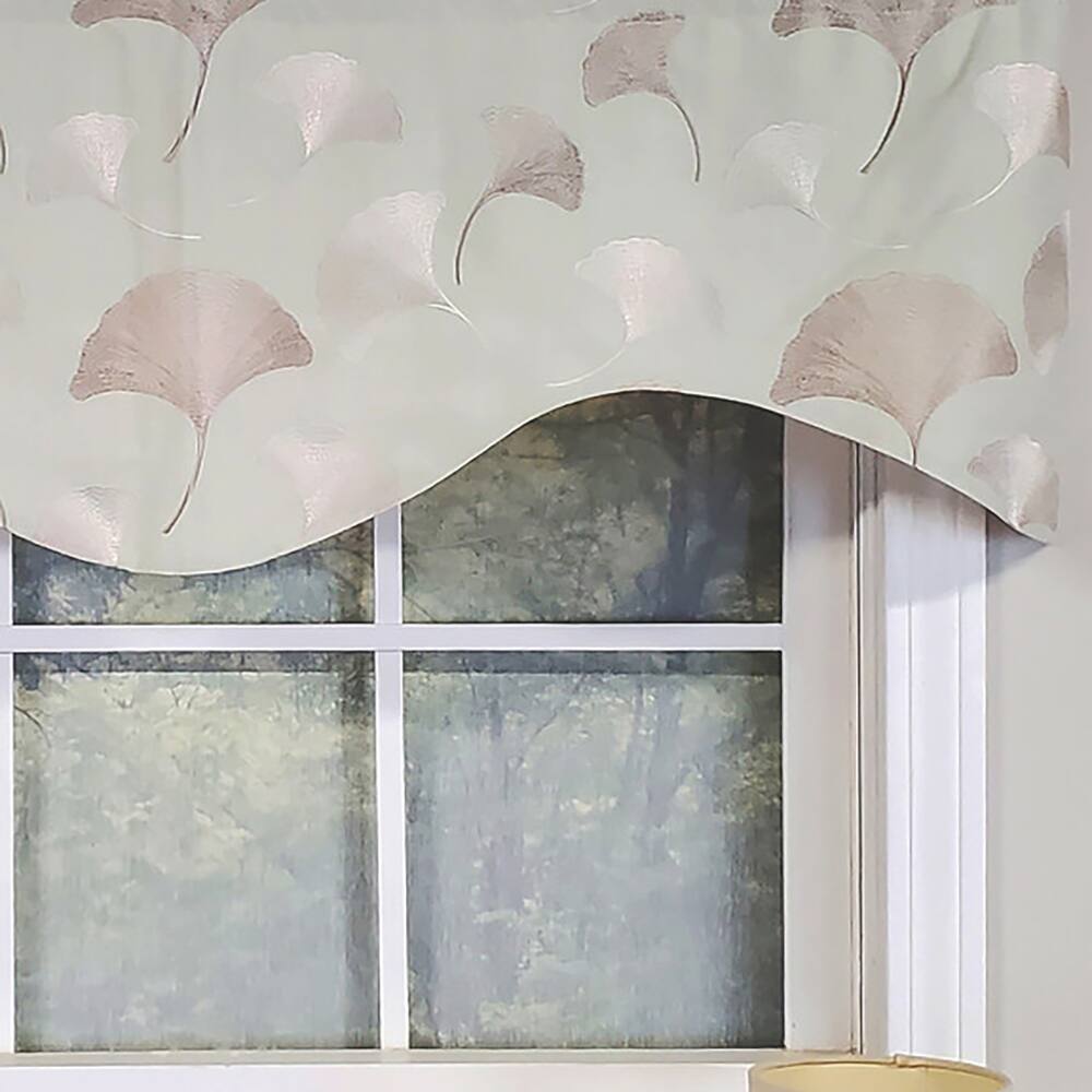 Left. RLF Home - RLF Home Modern Design Classic Fanfare Cornice Style Window Valance 50" x 17" Light Green - Light Green.