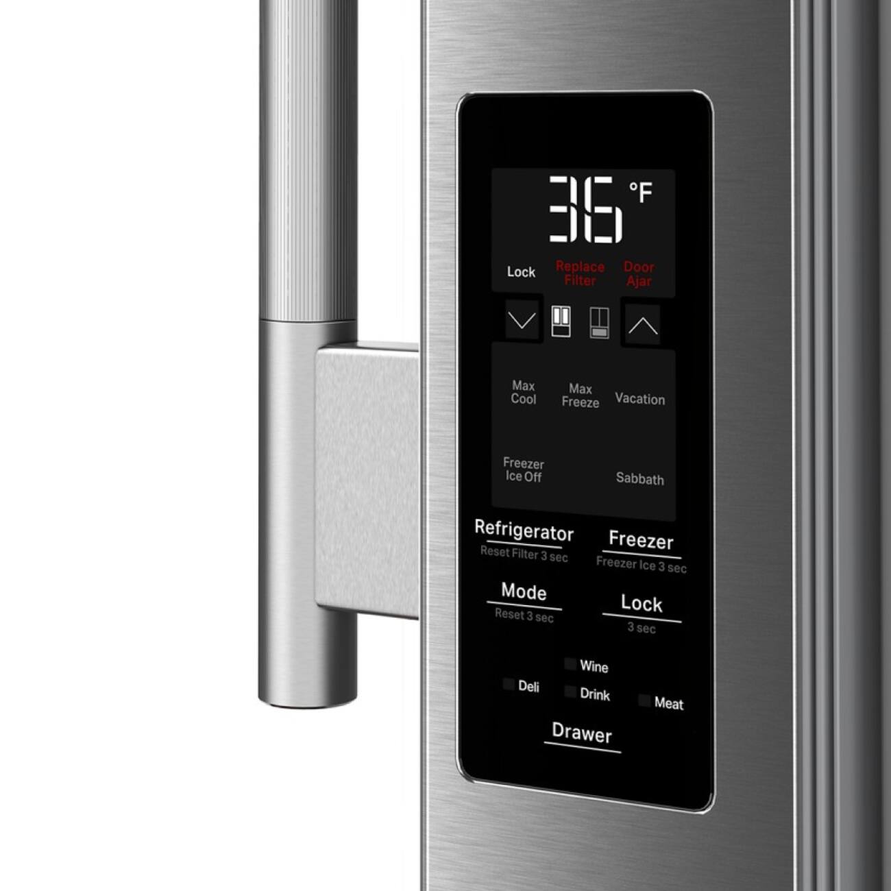 F B8 Lock Replace Door Filter Ajar Max Cool Max Freeze Vacation Freezer Ice Off Sabbath Refrigerator Freezer Reset Filter 3 sec Freezer Ice 3 sec Mode Lock Reset 3 sec 3 sec Wine Deli Drink Drawer Meat
