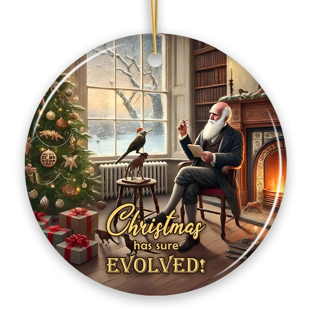 OrnamentallyYou - Christmas has Sure Evolved Witty Charles Darwin Ornament Science and Biology Student and Teacher - Multi-colored