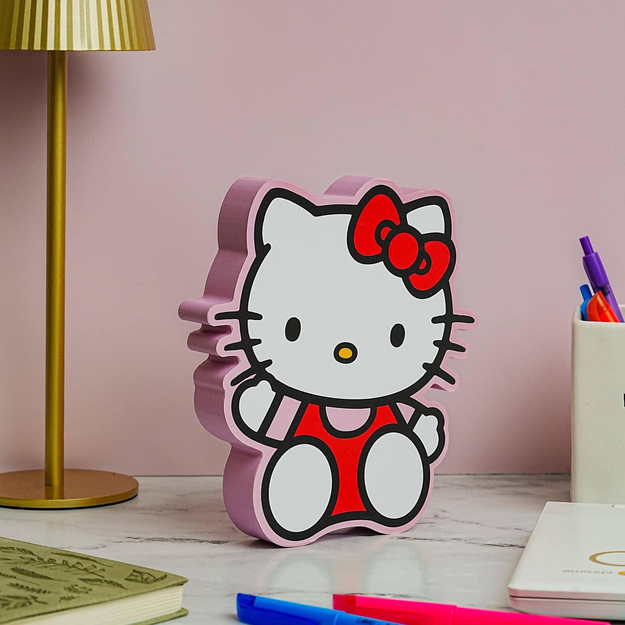 Alt View 2. Silver Buffalo - Sanrio Hello Kitty Waving Die-Cut Wooden Wall Art Sign | 8 x 7 Inches - White.