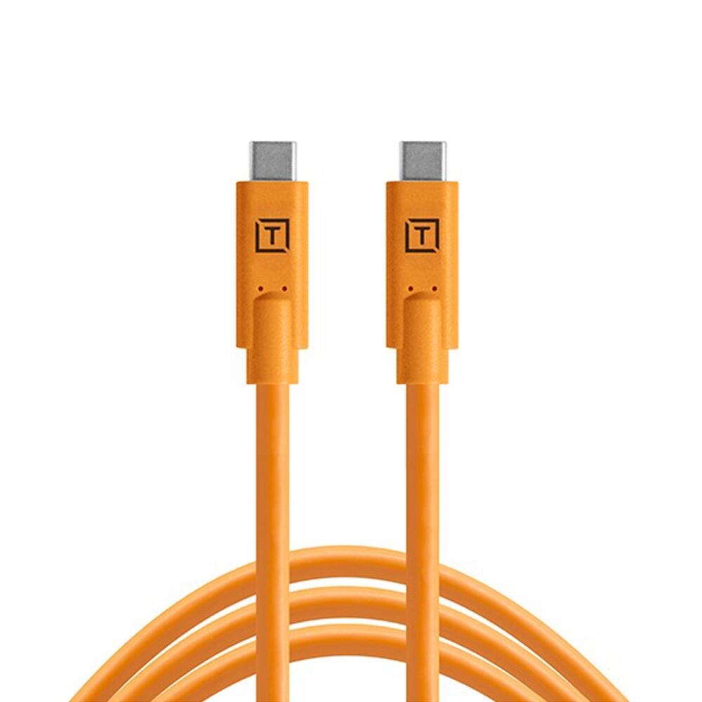 Front. Tether - Tether Tools Tetherpro CUC15-ORG USB-C To USB-C Male 5G Cable (4.6M), orange - Orange.