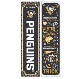 Evergreen Enterprises - Pittsburgh Penguins 47" Double Sided Winter Leaner Fan Sign - Multicolor