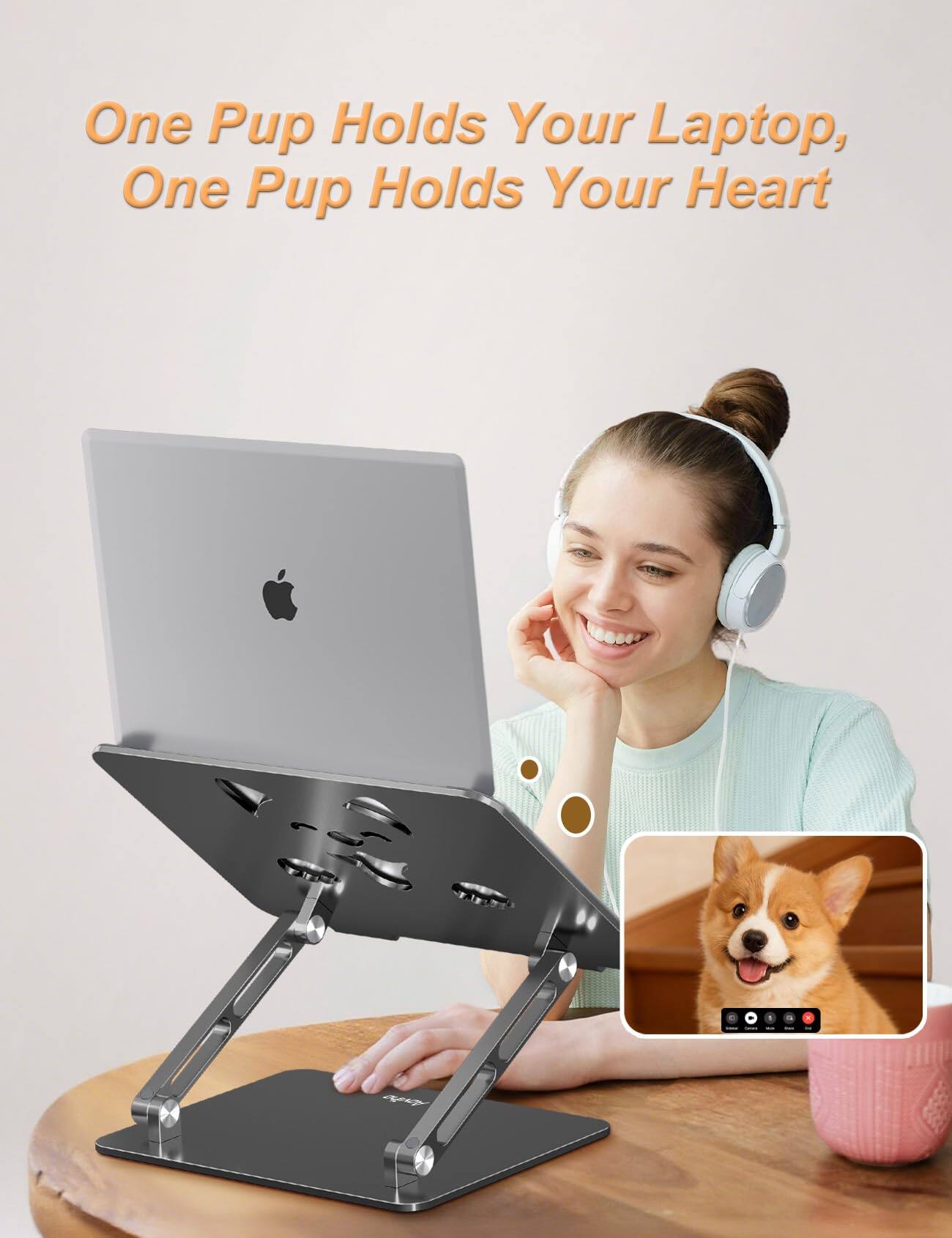 One Pup Holds Your Laptop, One Pup Holds Your Heart
