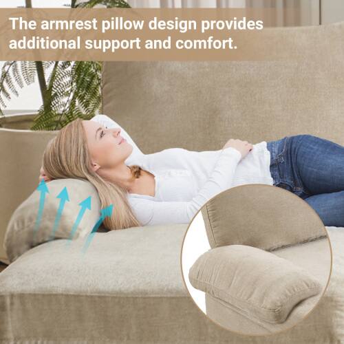 The armrest pillow design provides additional support and comfort.