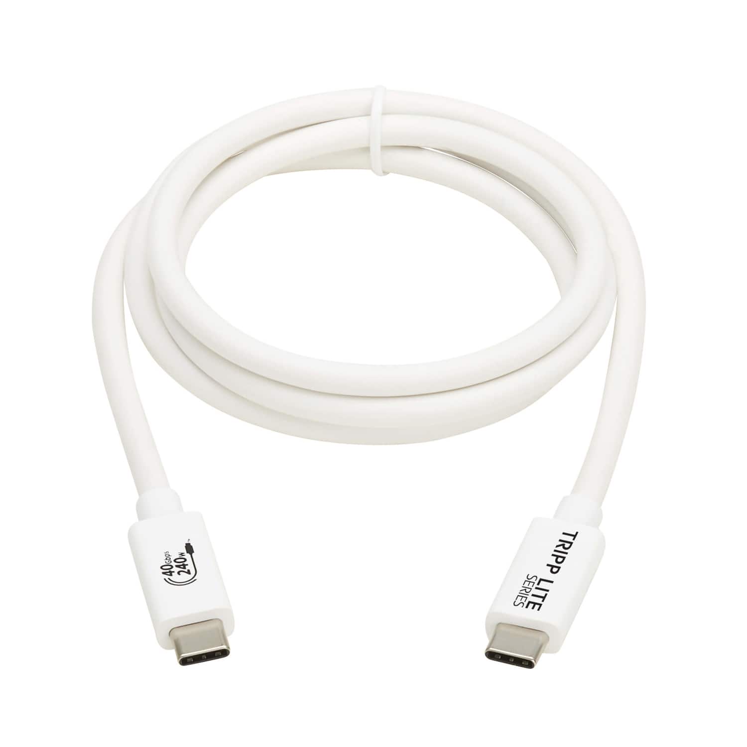 Tripp Lite - By Eaton U521-1p0m-wh Usb4 Charge-and-sync 40-gbps 240-watt Usb-c Pd Cable, 3.3 Ft., U521-1p0m-wh - White