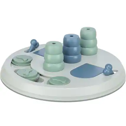 Front. TRIXIE - Dog Activity Flip Board XXL Strategy Game, Level 2 Dog Puzzle Toy, Dog Treat Toy - Blue.