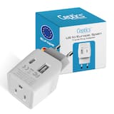 Ceptics - 3-in-1 European Travel Adapter – Compact Type C Plug with USB-A & USB-C for Belgium, France & More (CTU-9C) - White