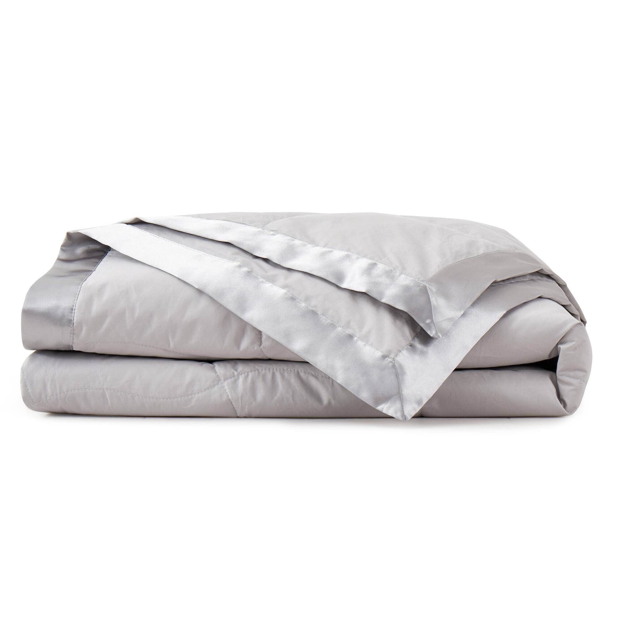 Alt View 1. Peace Nest - Peace Nest Ultra-Lightweight Down Blanket with Satin Trim, Gray, 90x108 inches - Gray.